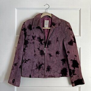 Co&Eddy Tie Dye Purple Suede Short Jacket